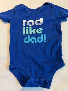“Bundle 10/$13” 3-6M Blue 'Rad Like Dad!' Graphic Baby boy bodysuit cotton